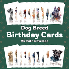 A5 Dog Breed Birthday Cards – Gift for Dog Lovers – Fun Greetings Cards