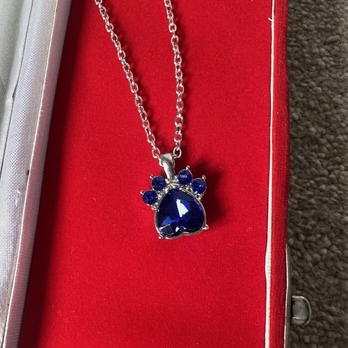 Silver tone necklace paw - silver,