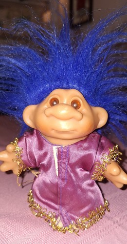 Vintage dam troll doll - dam, blue