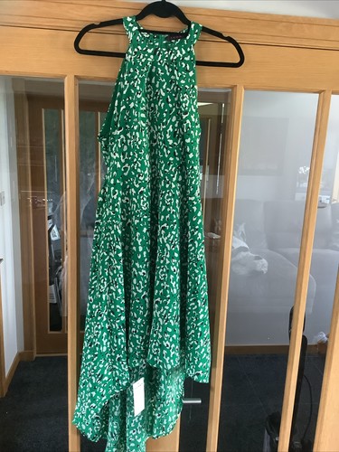 Green print fishtail dress - green,