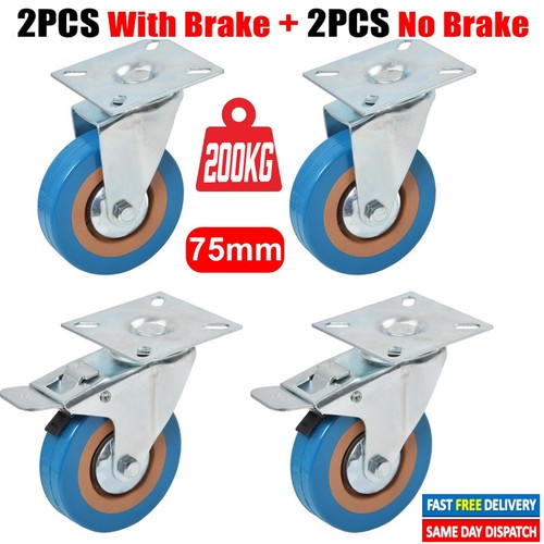 Castor wheels large - 4x, 75mm
