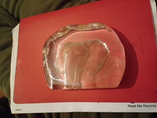 Clear crystal glass elephant - clear,