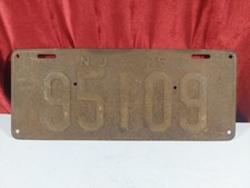 Antique Original American 1925 Licence Plate New Jersey