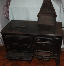 Antique Cast Iron Larbert Range Stove Woodburner