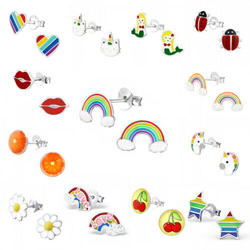 925 sterling silver - silver, studs