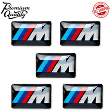 5 X M SPORT PERFORMANCE ALLOY WHEEL BADGE STICKER EMBLEM DECAL BMW 17MM X 9MM