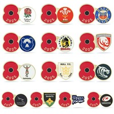 2025 Poppy Rugby Pins | Royal British Legion | RBL Rugby Union 2025/26