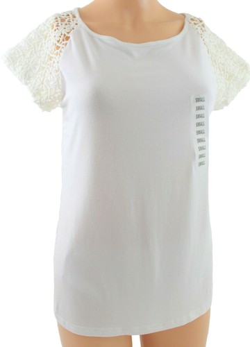 Ladies top white jersey - top,