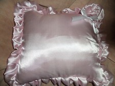 PRETTY BABY PINK WHITE RIBBON   SISSY KNEELING PAD CUSHION FRILLY EDGE