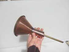Antique Copper Filter Funnel Brewing Beer Wine Oil Brass Spout Vintage Old 
