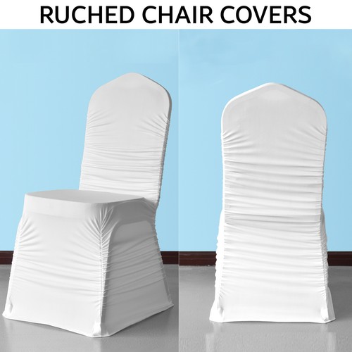 100pcs white ruched chair - ruched,