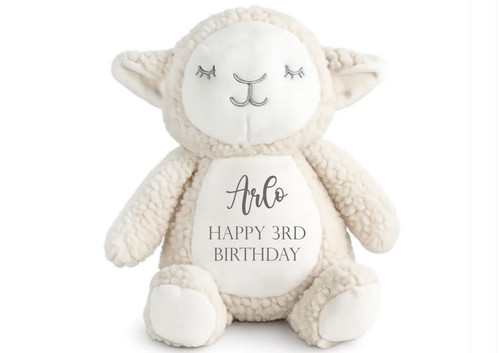 Personalised baby lamb teddy - lamb,