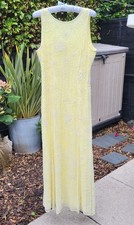 Windsmoor Pale Yellow Silk Beaded Long Evening Dress / Gown - 1920s Style -  10