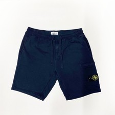 100% AUTHENTIC STONE ISLAND MENS SHORTS SIZE XL LARGE NAVY BLUE COTTON SWEAT W36