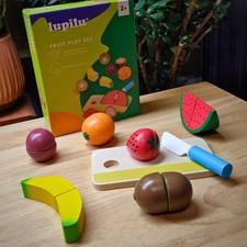 Lupilu Fruit Play Set Wooden Pretend Play Food for Kids