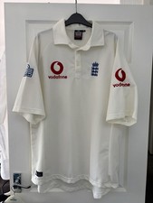 England Cricket Shirt XL White 2000 2002 Vodafone Admiral Shirt Ashes