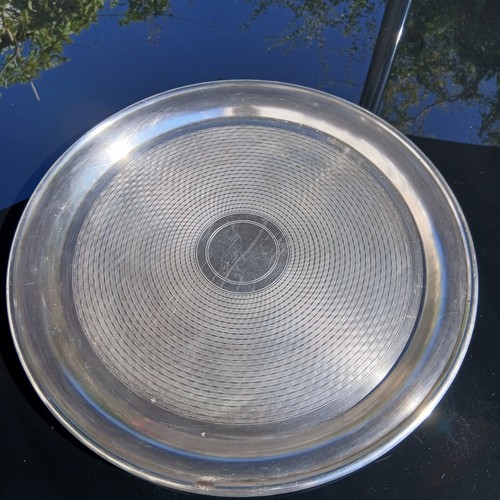 Silver plated engine turned - silver,