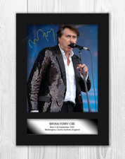 Bryan Ferry Roxy Music A4 signed mounted photograph poster Choice of frame