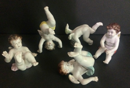 Antique capodimonte cherubs - capodimonte,