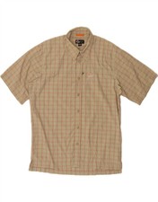 LOWE ALPINE Mens Short Sleeve Shirt Medium Beige Check AF20