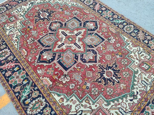 Rare antique heriz rug - heriz,