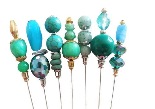 Vintage bead hat pins - vintage,