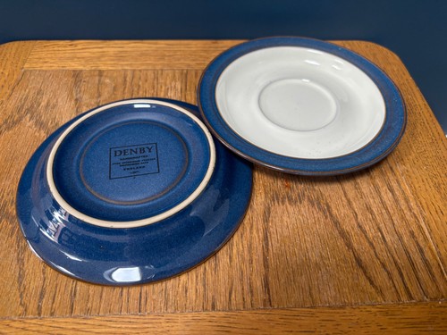 Denby boston blue saucers x2 - denby,