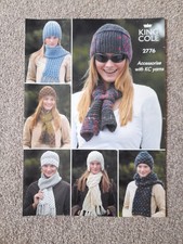 King Cole Hat And Scarf Pattern 2776 Assorted Wools