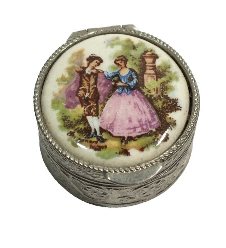Vintage vanity pill - vintage, silver