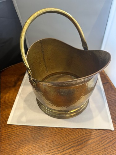 Vintage brass coal scuttle - brass,