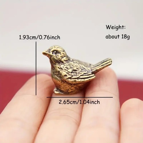 Brass bird statue - bird, golden