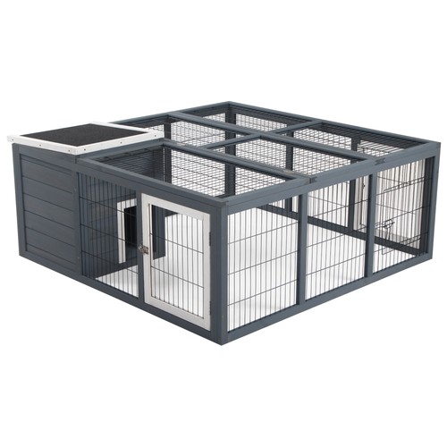 Pawhut rabbit hutch - pawhut, hutch,