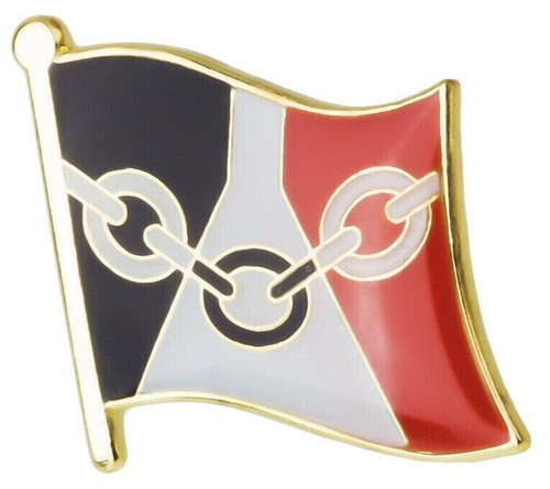 Black country flag metal - metal, pin