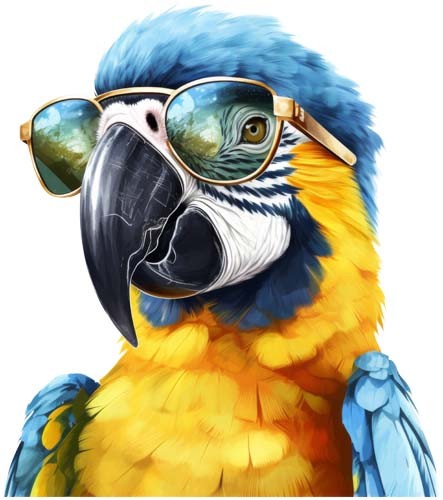 Blue gold macaw parrot - macaw, bird