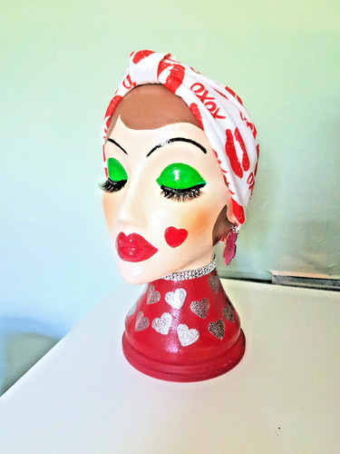 Hand painted mannequin head - painted,