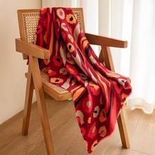 Poppy Floral  Print Scarf Red  Pretty Premium Soft Classic Blend Shawl Wrap