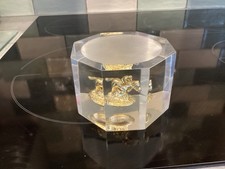 Octagonal Lucite Cube Gold