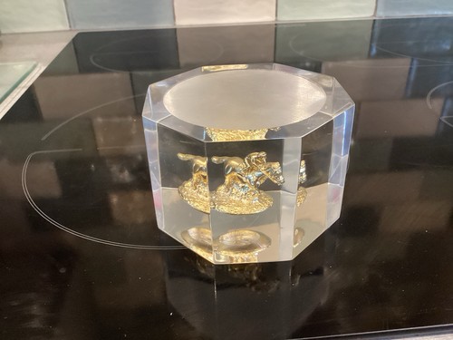 Octagonal lucite cube - lucite,