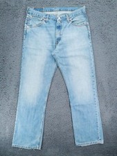 Levis 507 Strait Fit Regular Jeans Denim Men 36W 34L Full Zip Casual, Blue