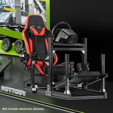 Hottoby Aluminum Racing Simulator Cockpit with  Red Seat Fit Logitech G29 G920
