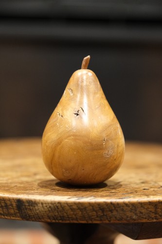 Hand turned wooden pear - hand,