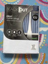 Dunelm Blackout Eyelet Curtain Linings To Fit Curtains 117cm Wide 182cm Drop