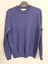 Nigel Hall Merino Wool Jumper Blue Thin Knit Size L