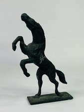 Vintage Bronze Greek Rearing Horse Small Sculpture / Figurine On Base