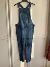 Maternity New Look Denim Dungarees Size 16 Stretch