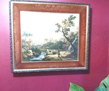Vintage Fiehl Reproduction Oil Paintings Decorative Gold Frame 26" x 23"