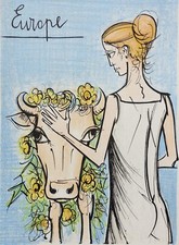 Bernard Buffet: Europe, original lithograph, 1967, Mourlot