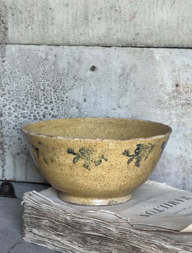 Vintage french spongeware - vintage, bowl