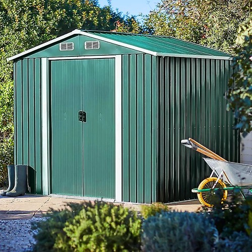 8x8 peak roof steel storage - ft,