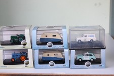 JOB LOT OF SIX OXFORD DIECAST 1:76 CARAVANS, TRACTORS, CAR & VAN